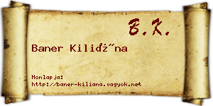 Baner Kiliána névjegykártya